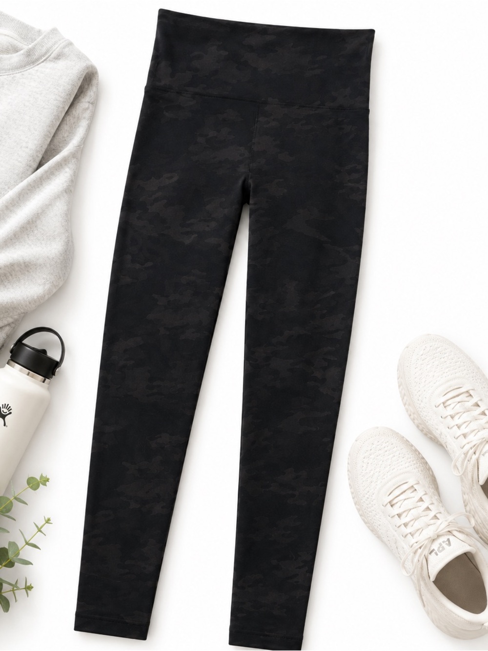 SPANX Black‎ Camo High Rise Compression Leggings Women’s Medium